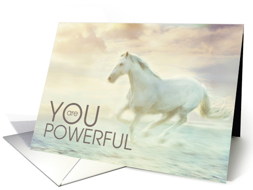 Encouragement White Stallion for Horse Lovers card (1522946)