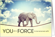 Encouragment Elephant on a Tightrope card