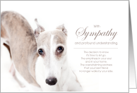 Greyhound Dog Pet Sympathy Euthanasia card