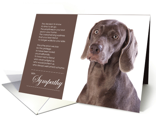 Weimaraner Dog Pet Sympathy Euthanasia card (1525802)