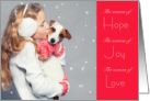 Holiday Hope Joy and Love Jack Russell Dog and Little Girl card