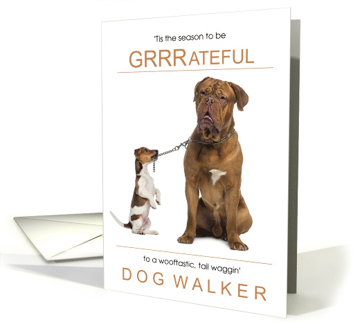 for Dog Walker Thanksgiving Two Cute Dogs are GRRRateful card