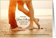 The Best Love Story Romantic Beach Couple card