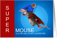 Kid’s Birthday Super Mouse Cartoon Hero Theme card