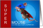 Kid’s Birthday Super Mouse Cartoon Hero Theme card
