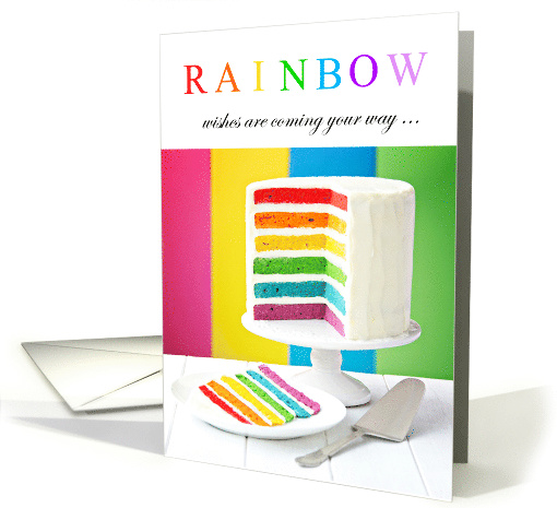 Rainbow Birthday Cake Colorful and Cheerful card (1531684)