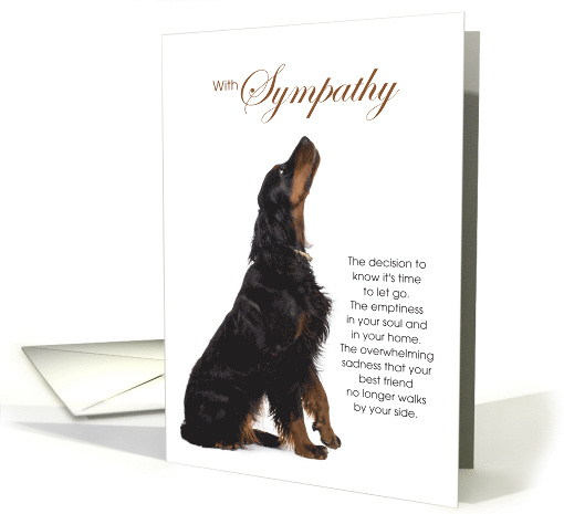 Gordon Setter Dog Pet Sympathy on White Sentimental card (1532438)