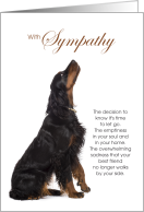 Gordon Setter Dog Pet Sympathy on White Sentimental card