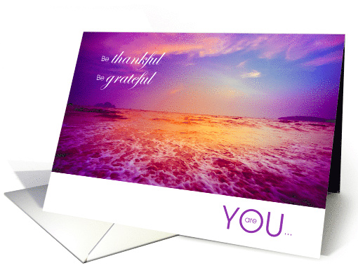 Religious Themed Encouragement Purple Ocean Sunset card (1540236)