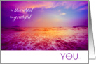 Religious Themed Encouragement Purple Ocean Sunset card