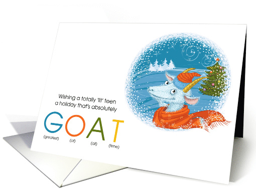 for Teen or Tween Christmas GOAT Acronym Colorful card (1541200)