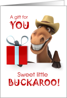 for Little Buckaroo Holiday Money Enclosed Funny Horse card