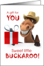 for Little Buckaroo Holiday Money Enclosed Funny Horse card