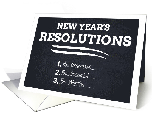 New Year's Resolutions Chalkboard Theme card (1543090)