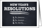 New Year’s Resolutions Chalkboard Theme card