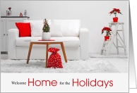 Home for the Holidays Real Estate Theme Red White Interior card