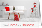 Home for the Holidays Real Estate Theme Red White Interior card