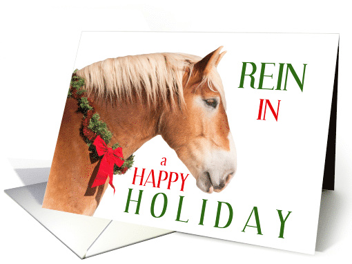 Rein In a Happy Holiday Chestnut Horse Flaxen Mane card (1544202)