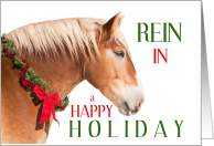 Rein In a Happy Holiday Chestnut Horse Flaxen Mane card