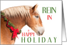 Rein In a Happy Holiday Chestnut Horse Flaxen Mane card