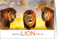 Funny Lions Birthday with a Play on Words card
