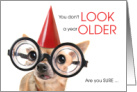 Funny Chihuahua Birthday You Don’t LOOK OLDER card