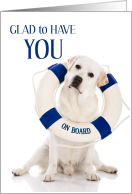 Welcome Aboard Funny Labrador Retriever Nautical card