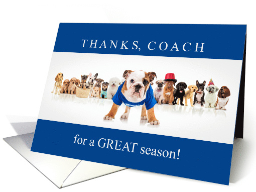 Coach Thank You Funny Bulldog and Friends card (1568532)