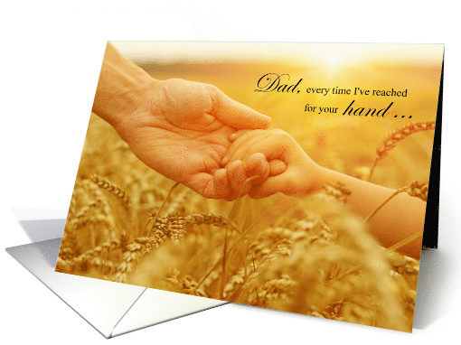 for Dad Father's Day Holding Hands Wheat Field card (1569092)