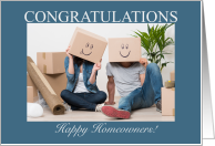 New Home Congratulations Funny Smiley Faces card