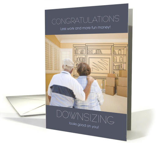 New Home Downsizing Theme Two Seniors Moving card (1570436)