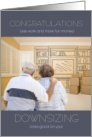 New Home Downsizing Theme Two Seniors Moving card