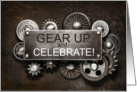 Steampunk Birthday Gear Up and Celebrate card