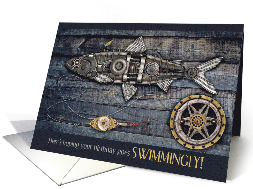 Steampunk Birthday Fisherman Theme card (1570714)
