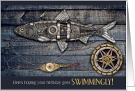 Steampunk Birthday Fisherman Theme card