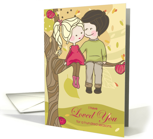 for Wife 25th Anniversary Boy and Girl Illustration card (1571392)