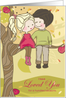 for Wife 25th Anniversary Boy and Girl Illustration card