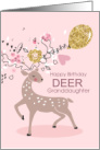 for Granddaughter Birthday Sweet Deer in Pink card