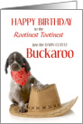 Western Themed Birthday for Young Cowboy with Puppy card