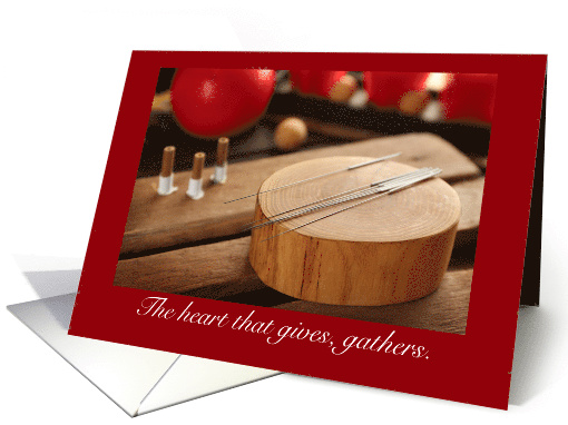 Acupuncture Themed Holiday Organic Feel card (1576006)
