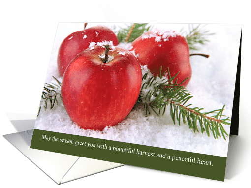 Agriculture Themed Holiday with Red Apples and Pine card (1576010)