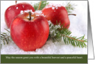 Agriculture Themed Holiday with Red Apples and Pine card