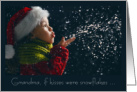 for Grandma Christmas Child Blowing Snow Kisses card