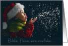 Bubbie Grandma Christmas Child Blowing Snow Kisses card
