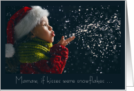 Mamaw Grandma Christmas Child Blowing Snow Kisses card