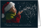 Mamaw Grandma Christmas Child Blowing Snow Kisses card