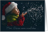 Mimi Grandma Christmas Child Blowing Snow Kisses card