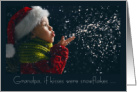 Grandpa Christmas Child Blowing Snow Kisses card