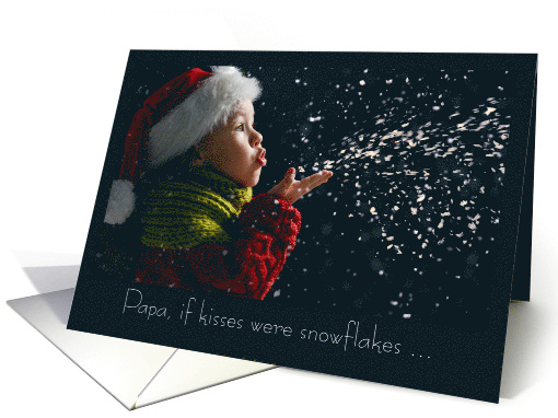 Papa Grandpa Christmas Child Blowing Snow Kisses card (1577596)