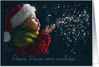 Papaw Grandpa Christmas Child Blowing Snow Kisses card